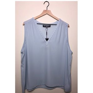 Karl Lagerfeld Sleeveless V-Neck Blouse